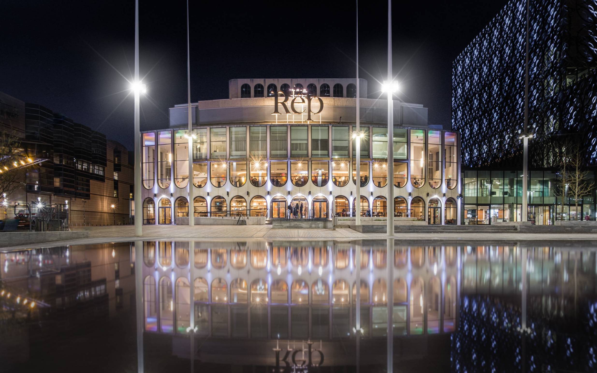 Birmingham Rep at night